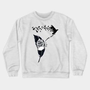 Vintage print with Edgar Alan Poe Poem and Raven Silhouette: Break Free Crewneck Sweatshirt